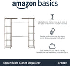 Basics Expandable Wardrobe and Closet Organiser Rail