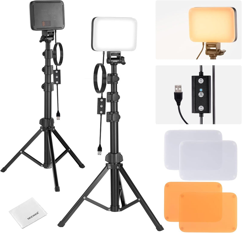 Basics LED Video Light Panel Lighting Kit Bi (3 Pack)