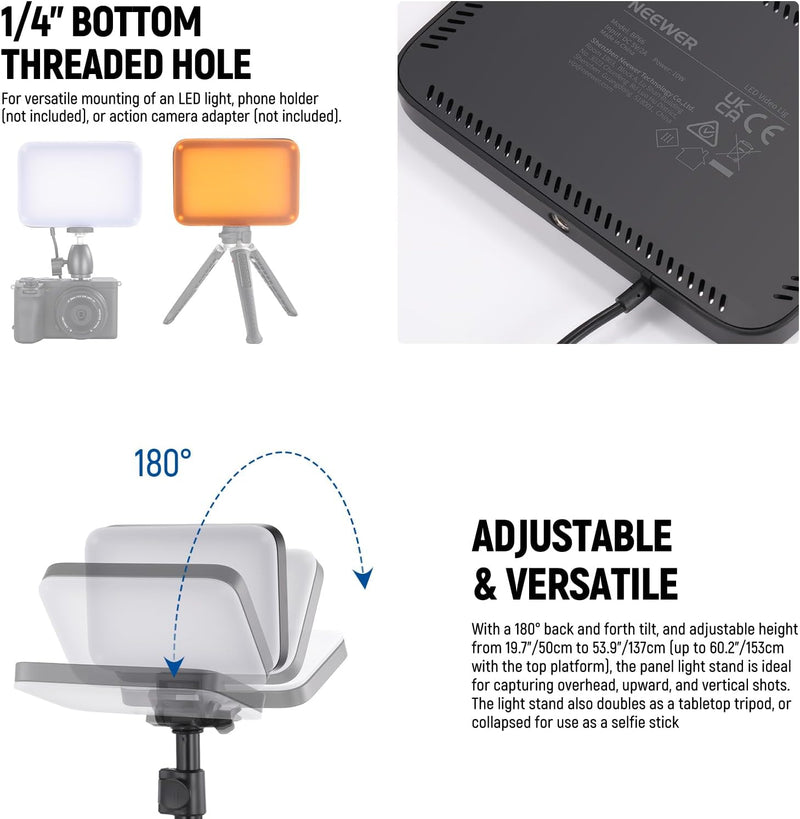Basics LED Video Light Panel Lighting Kit Bi (3 Pack)