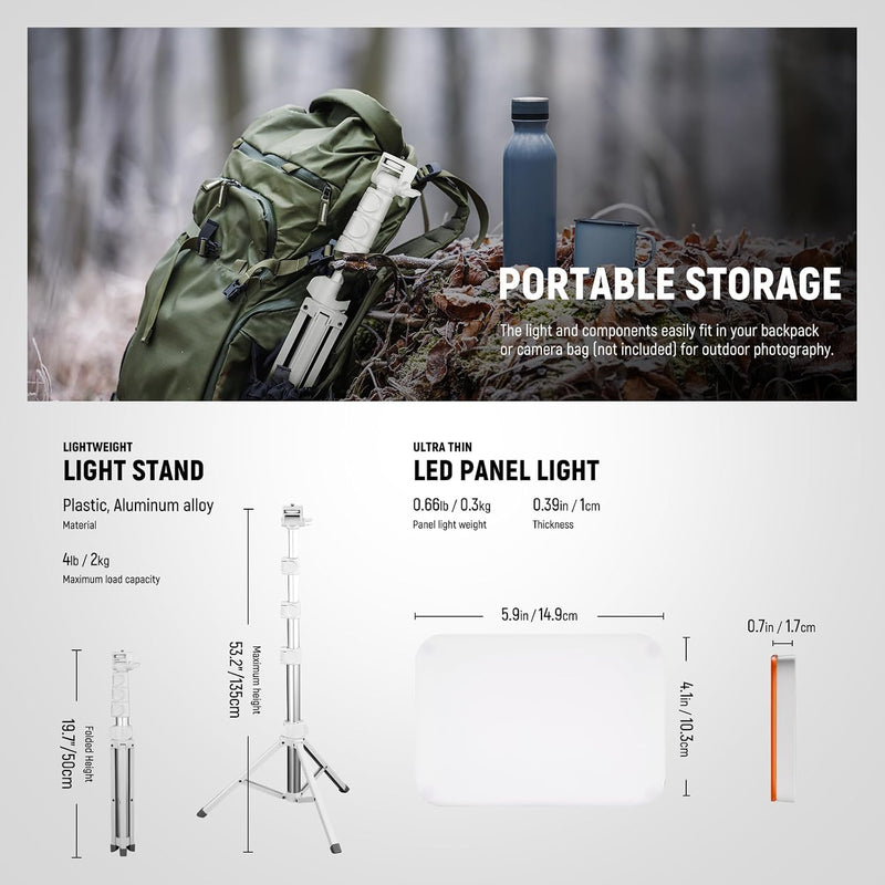 Basics LED Video Light Panel Lighting Kit Bi (3 Pack)