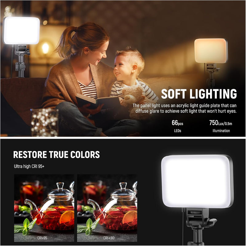 Basics LED Video Light Panel Lighting Kit Bi (3 Pack)