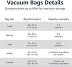 Basics Vacuum Compression Zipper Storage Bags with Airtight