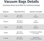 Basics Vacuum Compression Zipper Storage Bags with Airtight