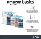 Basics Vacuum Compression Zipper Storage Bags with Airtight