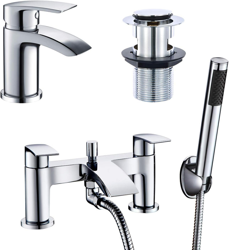 Basin and Bath Mixer Taps with Shower Attachment