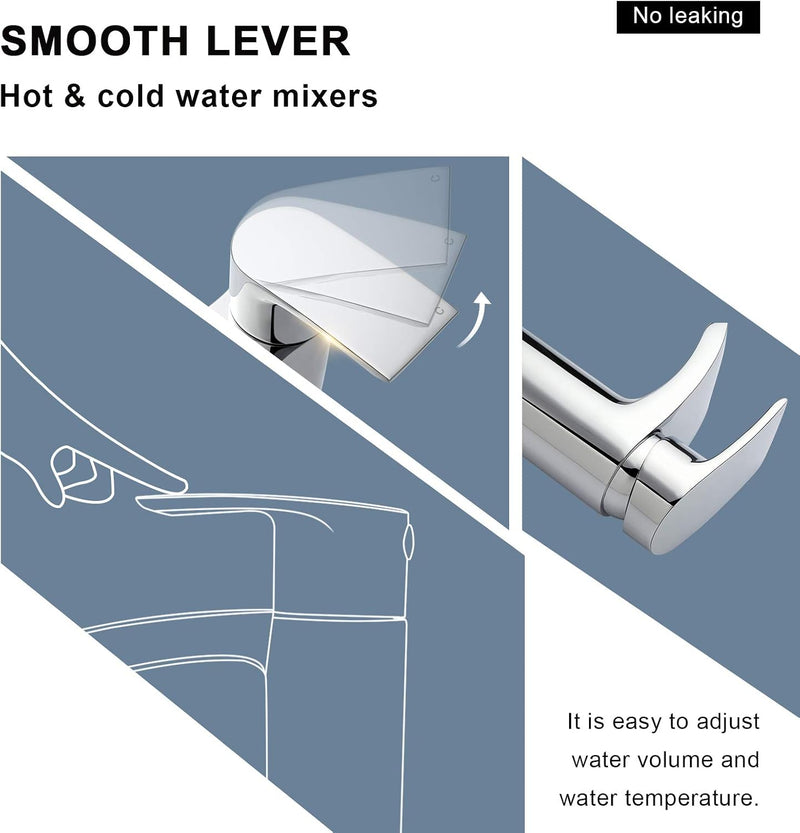 Basin and Bath Mixer Taps with Shower Attachment