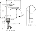 Basin Mixer Tap 110 Without Waste Set Chrome