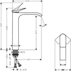 Basin Mixer Tap 110 Without Waste Set Chrome