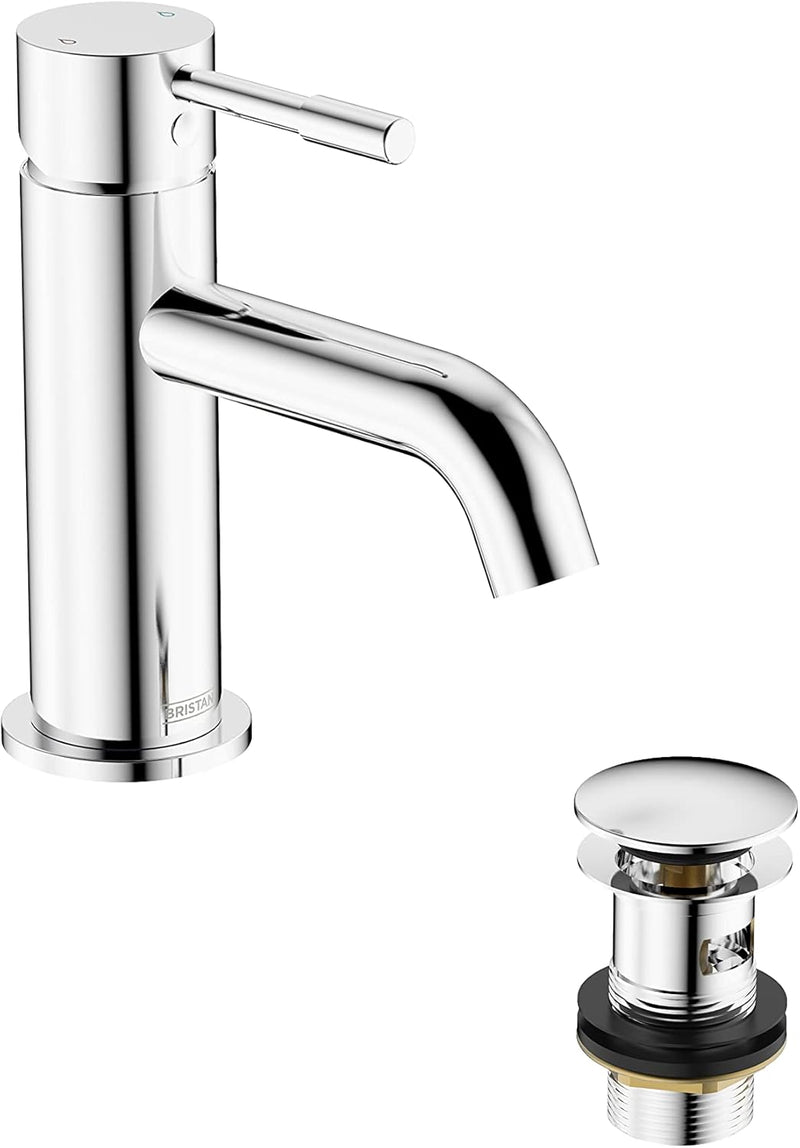 Basin Mixer Tap with Clicker Waste Chrome