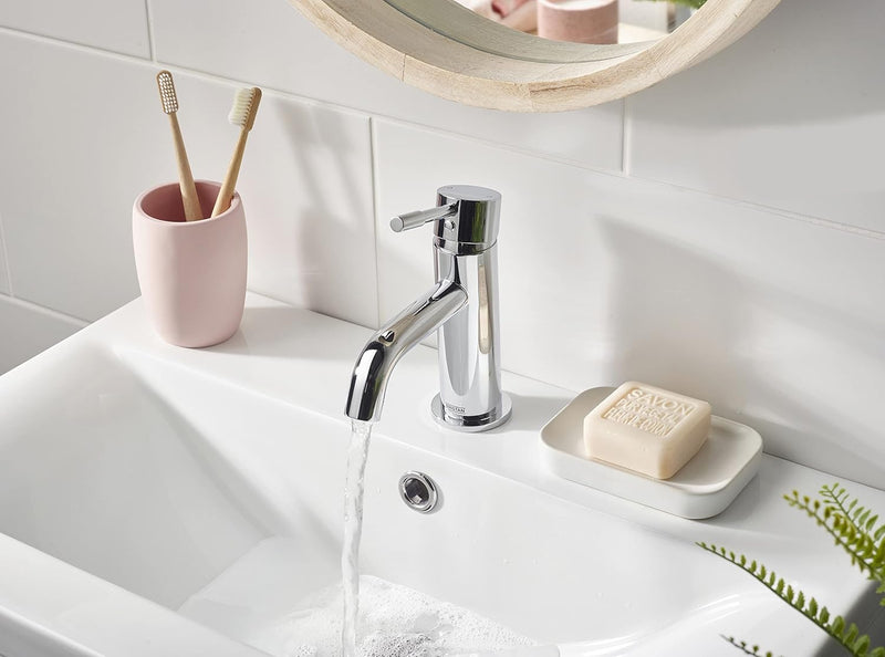 Basin Mixer Tap with Clicker Waste Chrome
