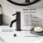 Basin Mixer Tap with Clicker Waste Chrome