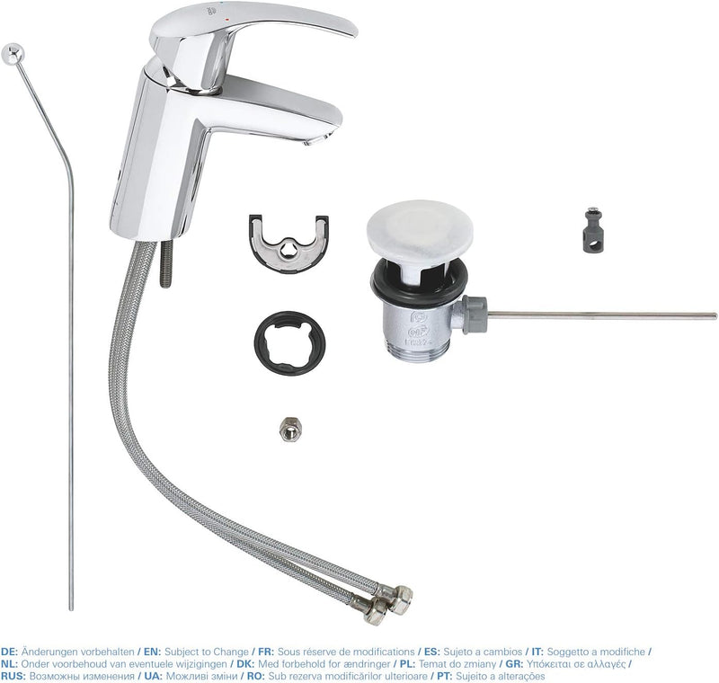 Basin Mixer Tap with Pop-Up Waste Set Chrome