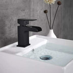 Basin Mixer Taps Square with Slotted Pop-Up Waste
