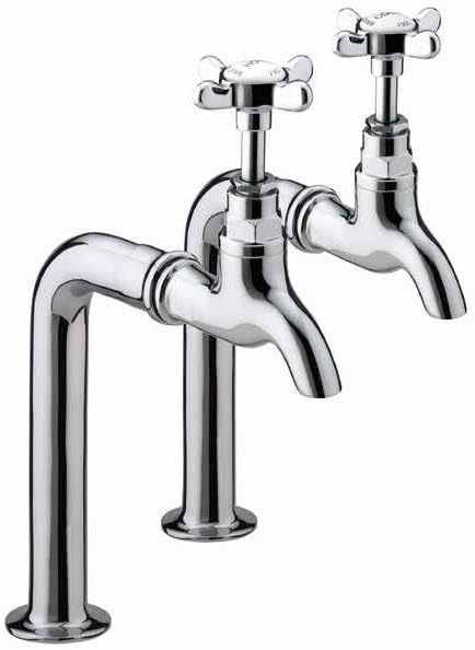Basin Pillar Taps with Crosshead Handles Single Flow