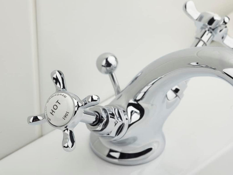 Basin Pillar Taps with Crosshead Handles Single Flow