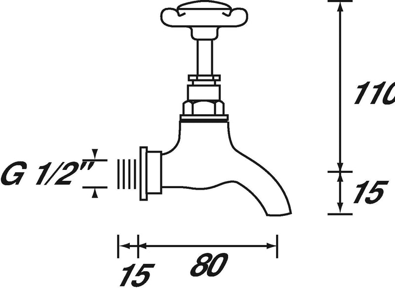 Basin Pillar Taps with Crosshead Handles Single Flow