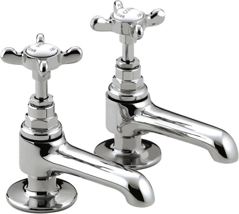 Basin Pillar Taps with Crosshead Handles Single Flow