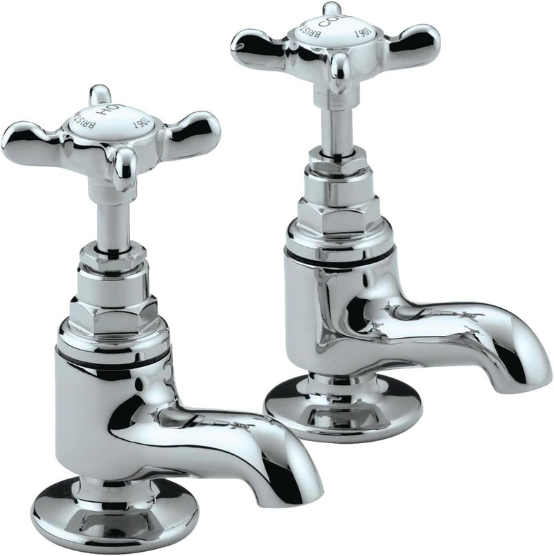 Basin Pillar Taps with Crosshead Handles Single Flow