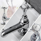 Basin Pillar Taps with Crosshead Handles Single Flow