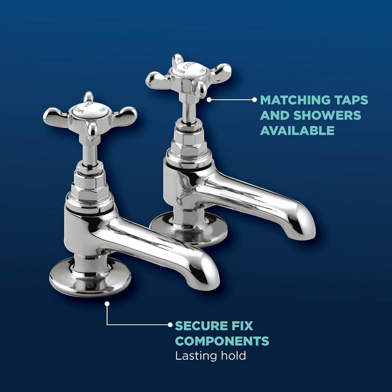 Basin Pillar Taps with Crosshead Handles Single Flow