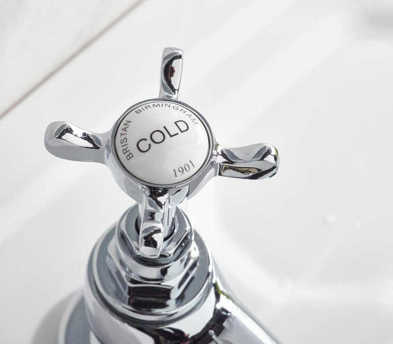 Basin Pillar Taps with Crosshead Handles Single Flow