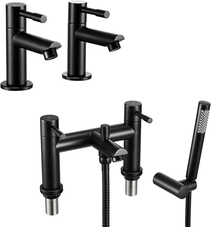Basin Taps Pair and Bath Filler Tap