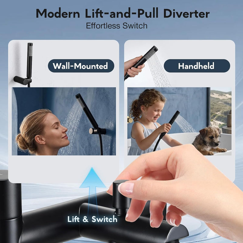 Basin Taps Pair and Bath Filler Tap