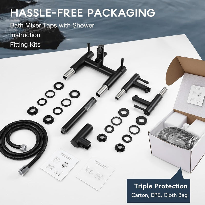 Basin Taps Pair and Bath Filler Tap