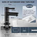 Basin Taps Pair and Bath Filler Tap