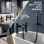 Basin Taps Pair and Bath Filler Tap