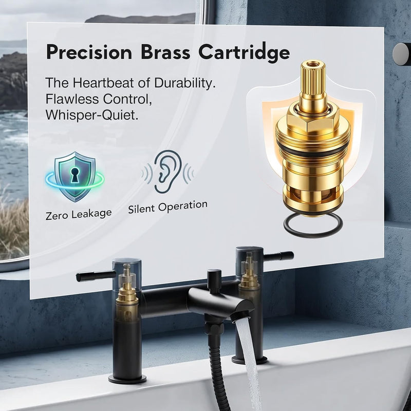 Basin Taps Pair and Bath Filler Tap