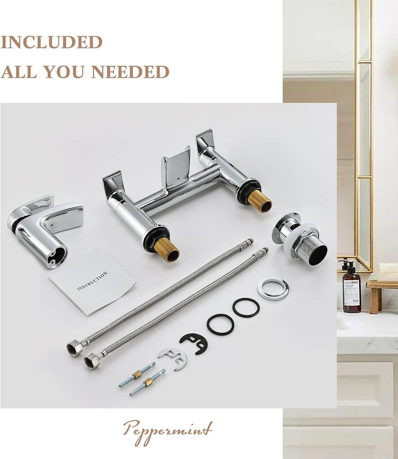 Basin Taps with Waste and Waterfall Bath Mixer