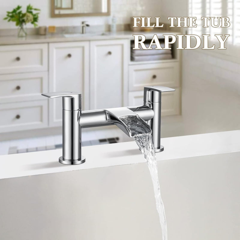 Basin Taps with Waste and Waterfall Bath Mixer