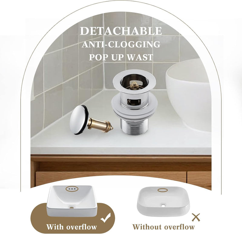 Basin Taps with Waste and Waterfall Bath Mixer