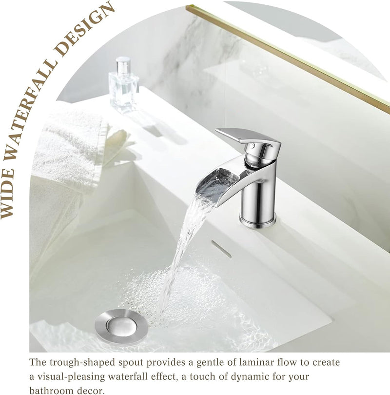 Basin Taps with Waste and Waterfall Bath Mixer