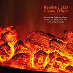 Bath Log Effect Fire with Adjustable Temperature