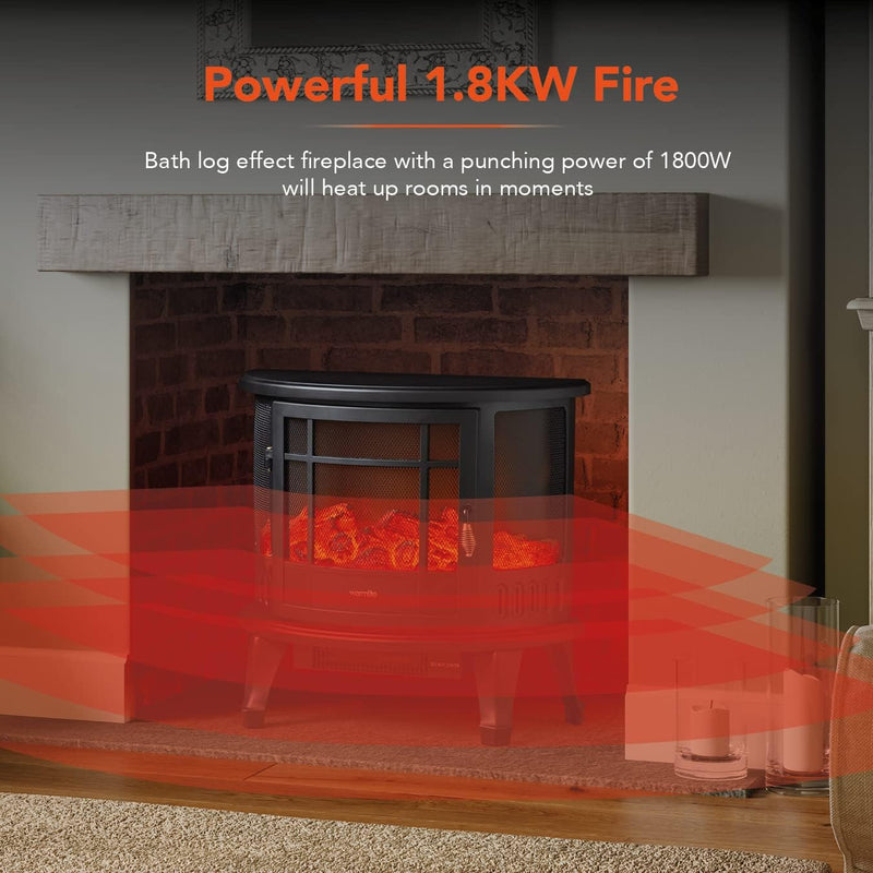 Bath Log Effect Fire with Adjustable Temperature