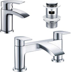 Bath Tap and Basin Mixer Set with Slotted