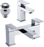 Bath Tap and Basin Taps with Waste Set