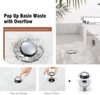 Bath Tap and Basin Taps with Waste Set