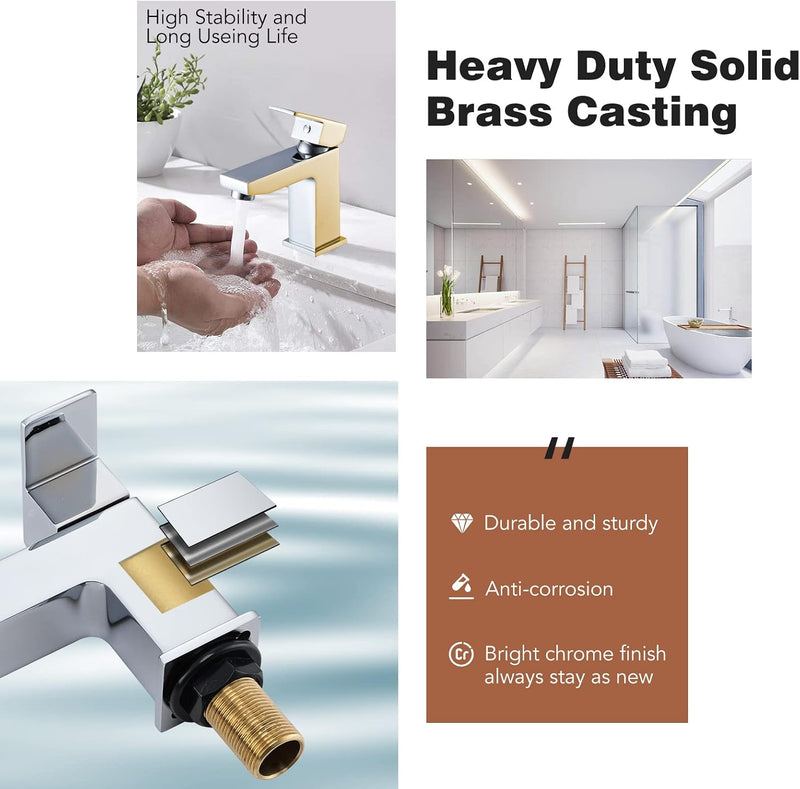 Bath Tap and Basin Taps with Waste Set