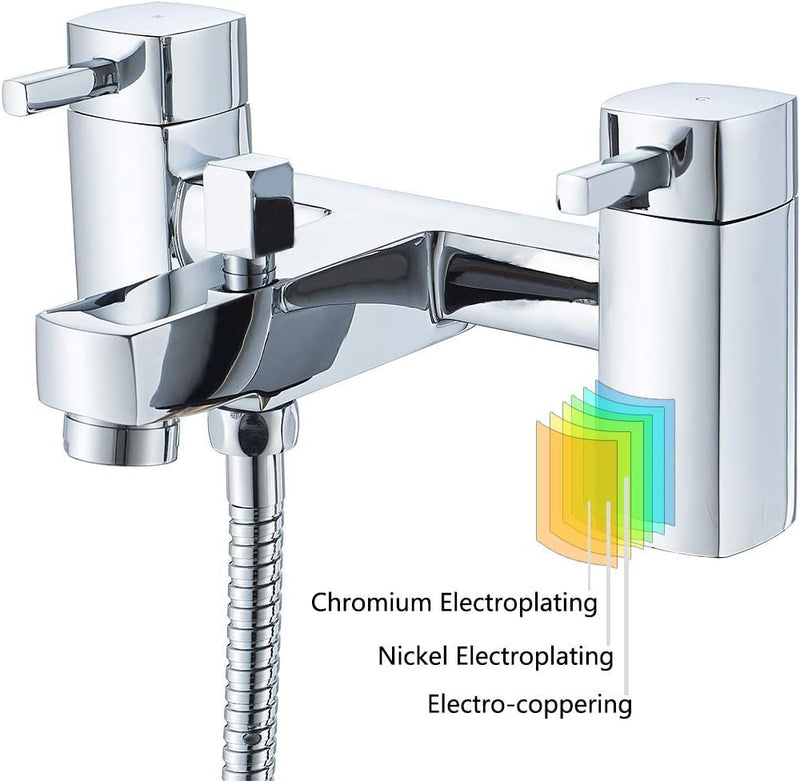 Bath Taps with Shower Bathroom Square Tub Mixer