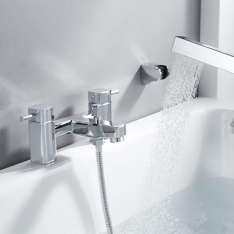Bath Taps with Shower Bathroom Square Tub Mixer