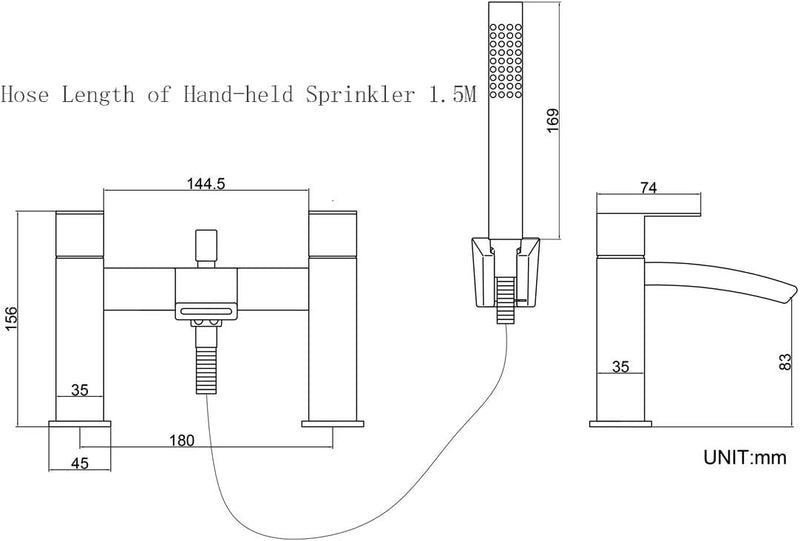 Bath Taps with Shower Waterfall Bathroom Bathtub Mixer