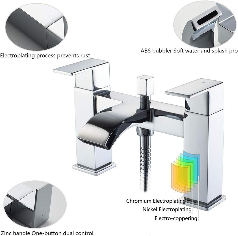 Bath Taps with Shower Waterfall Bathroom Bathtub Mixer
