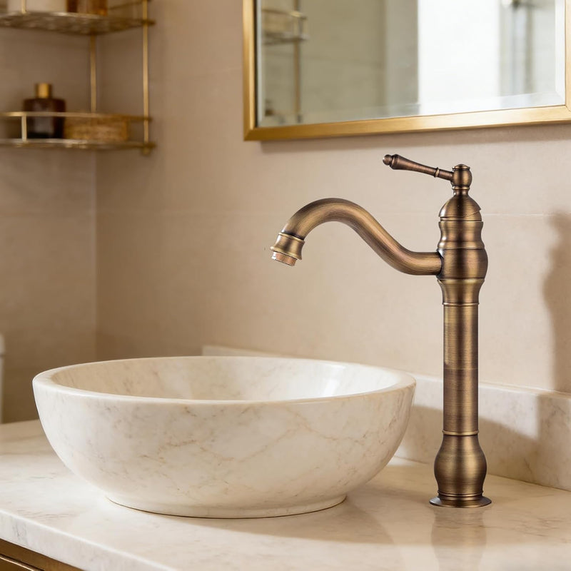 Bathroom Basin Mixer Faucet Pure Copper Handle Single