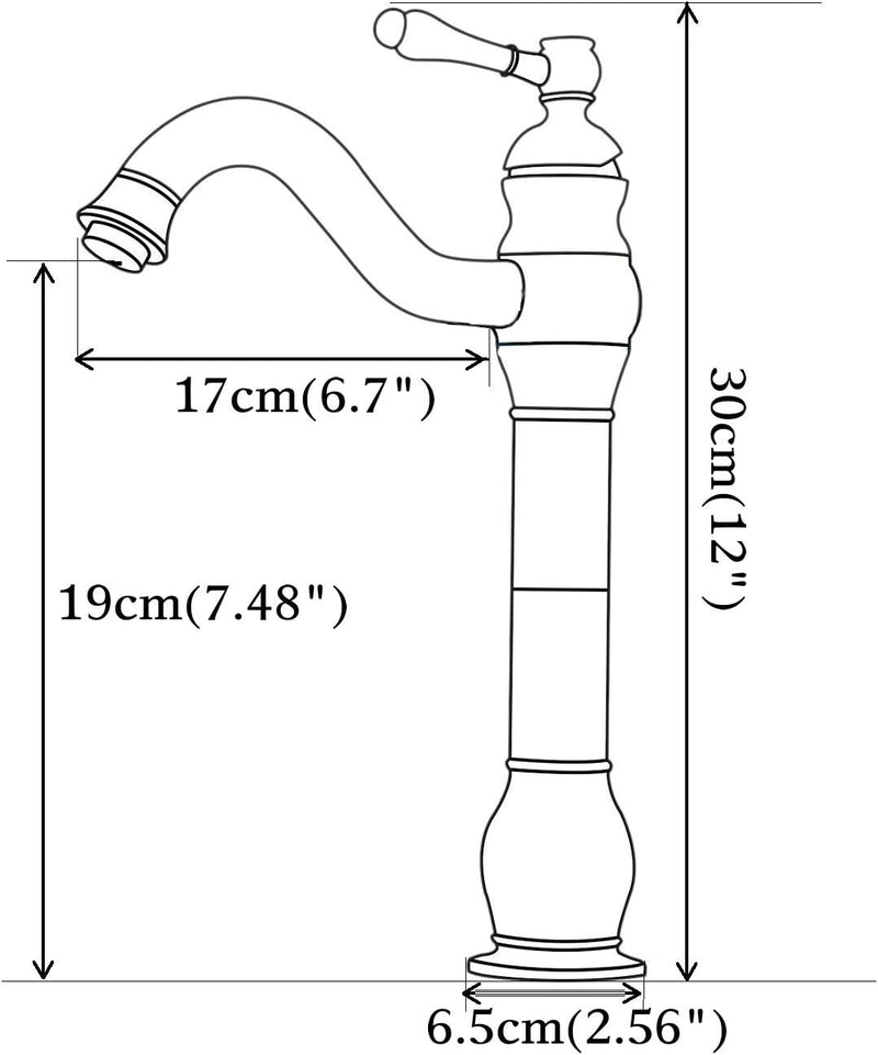 Bathroom Basin Mixer Faucet Pure Copper Handle Single