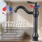 Bathroom Basin Mixer Faucet Pure Copper Handle Single