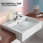 Bathroom Basin Sink Mixer Taps with Waterfall Spout