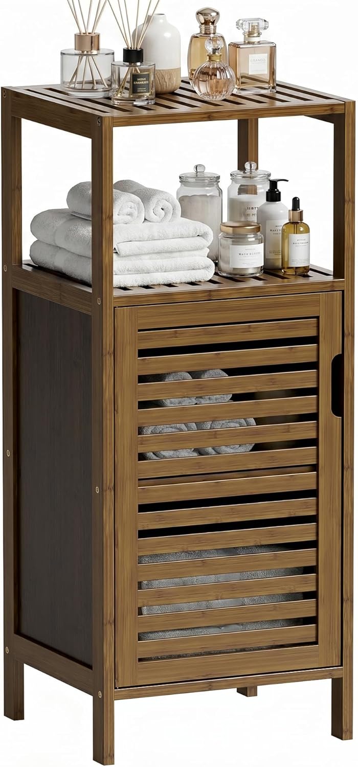 Bathroom Cabinet Bamboo Floor Free Standing 4 Tier